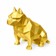 Gold American Bulldog Pet Urn