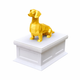 white vault gold dachshund Pet Urn