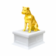 white vault gold pitbull pet urn
