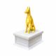 white vault gold doberman pet urn