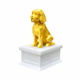 white vault gold Golden doodle pet urn