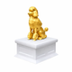 white vault gold poodle pet urn