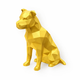 Gold Pitbull Pet Urn