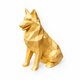 Gold Shetland Shephard Pet Urn