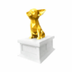 white vault gold Chihuahua pet urn