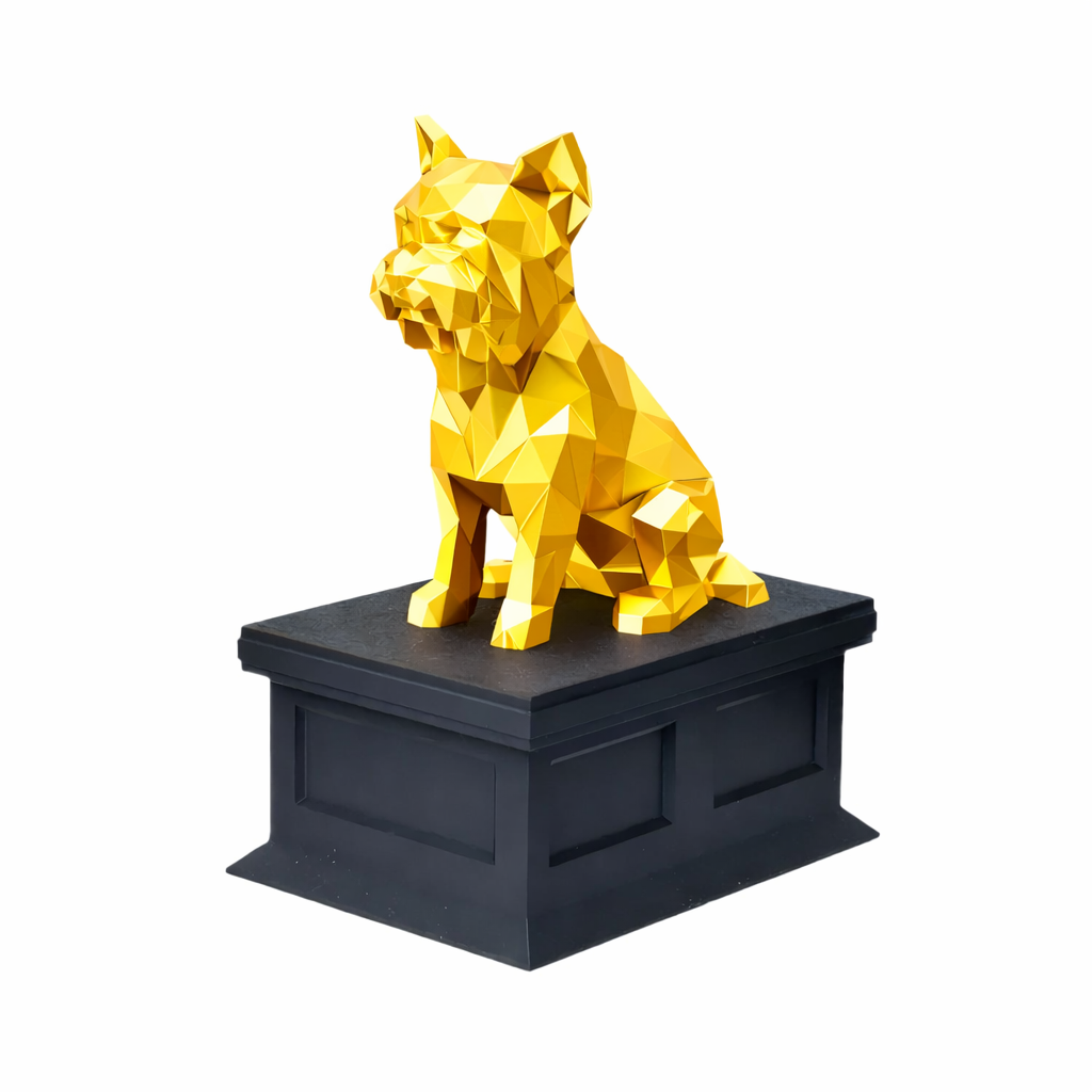 black vault gold Yorkshire Terrier pet urn