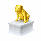 white vault gold english bulldog pet urn