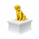 White vault gold beagle pet urn