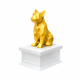 white vault gold french bulldog pet urn