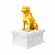 white vault gold Rottweiler pet urn