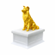 white vault gold border collie pet urn