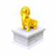 white vault gold Shih Tzu pet urn