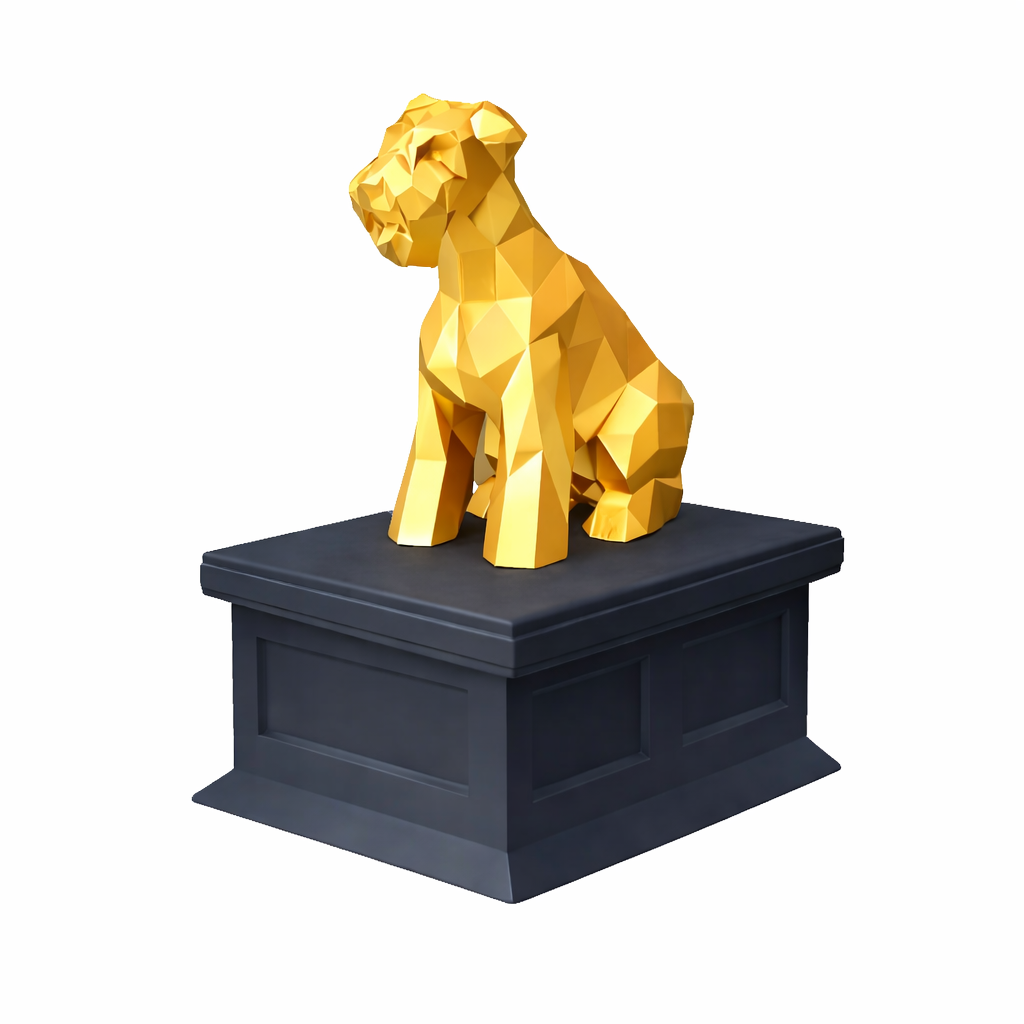 black vault gold Schnauzer pet urn