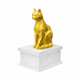 white vault gold cat pet urn
