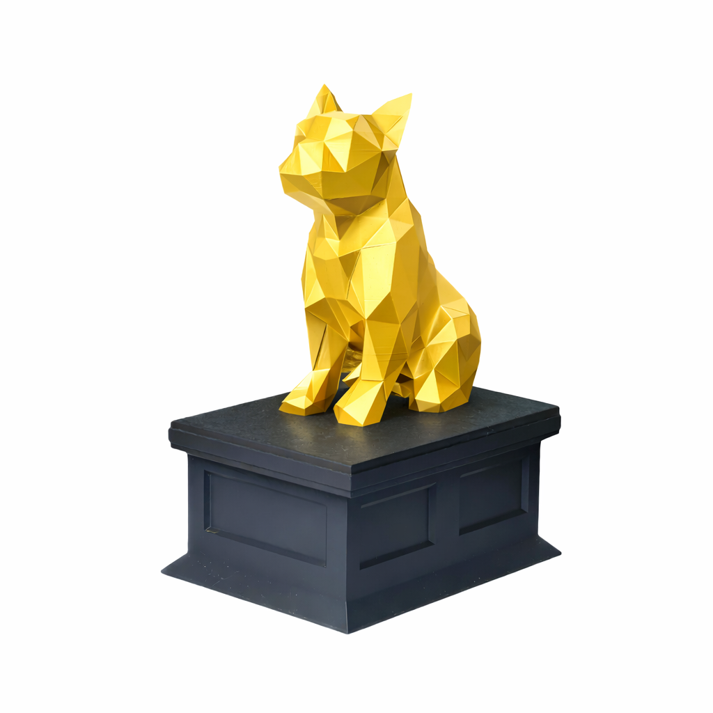black vault gold french bulldog pet urn