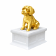 white vault gold maltese pet urn