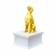 white vault gold english setter pet urn