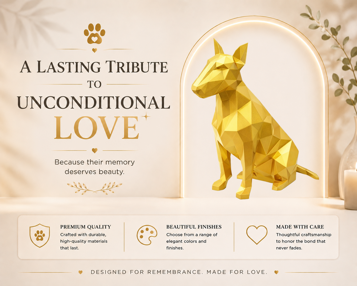 Gold Bull Terrier Custom Pet Urn
