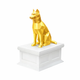 white vault gold husky pet urn