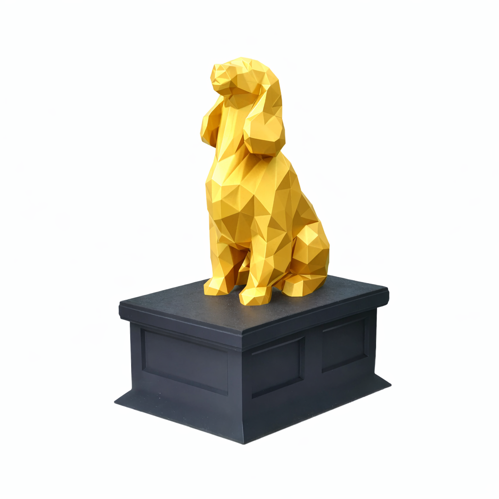 Black Vault Gold Cocker Spaniel Pet Urn
