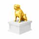 white vault gold pug pet urn