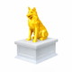 white vault gold Shetland Shepherd pet urn