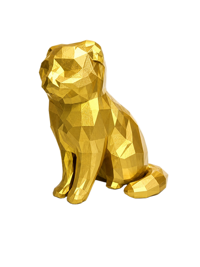 Gold Scottish Fold Cat Pet Urn
