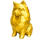 gold Pomeranian pet memorial urn
