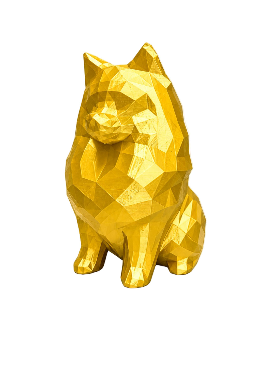 gold Pomeranian pet memorial urn
