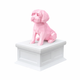 white vault pink maltese pet urn