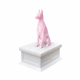 white vault pink doberman pet urn