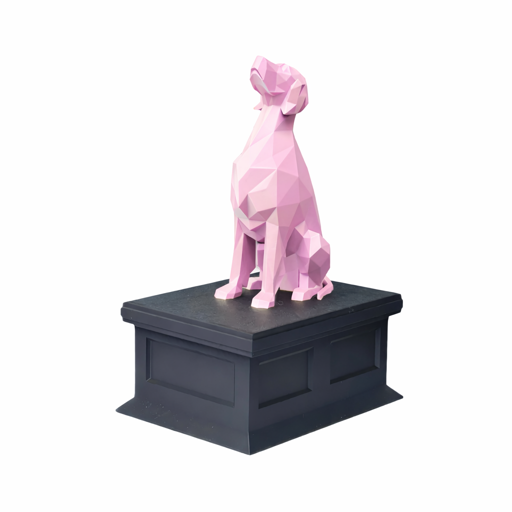 black vault pink english setter pet urn