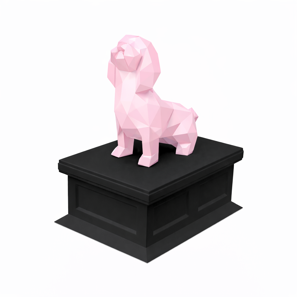 black vault pink Shih Tzu pet urn