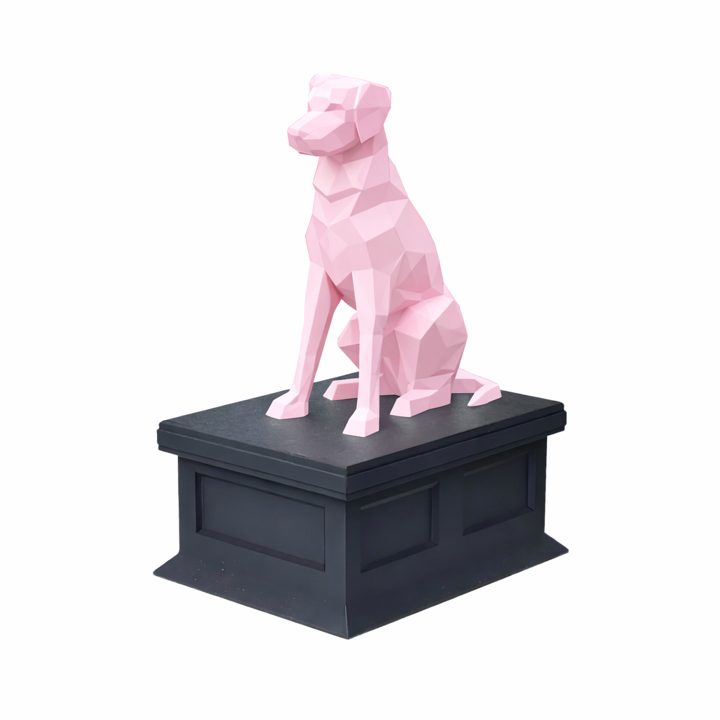 black vault pink labrador pet urn