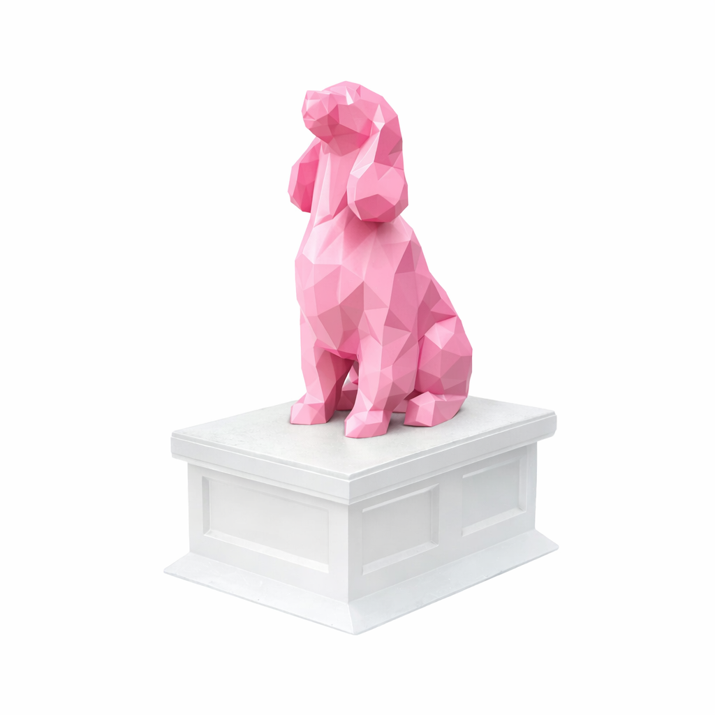 white Vault pink Cocker Spaniel Pet Urn
