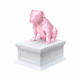 white vault pink english bulldog pet urn