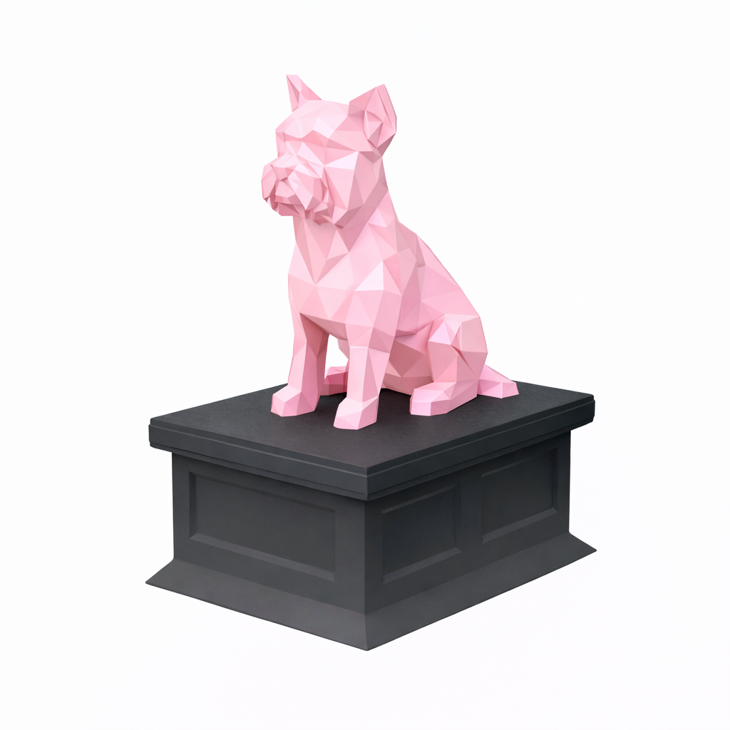 black vault pink Yorkshire Terrier pet urn