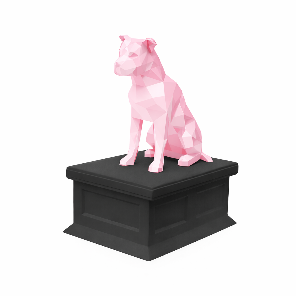 black vault pink pitbull pet urn