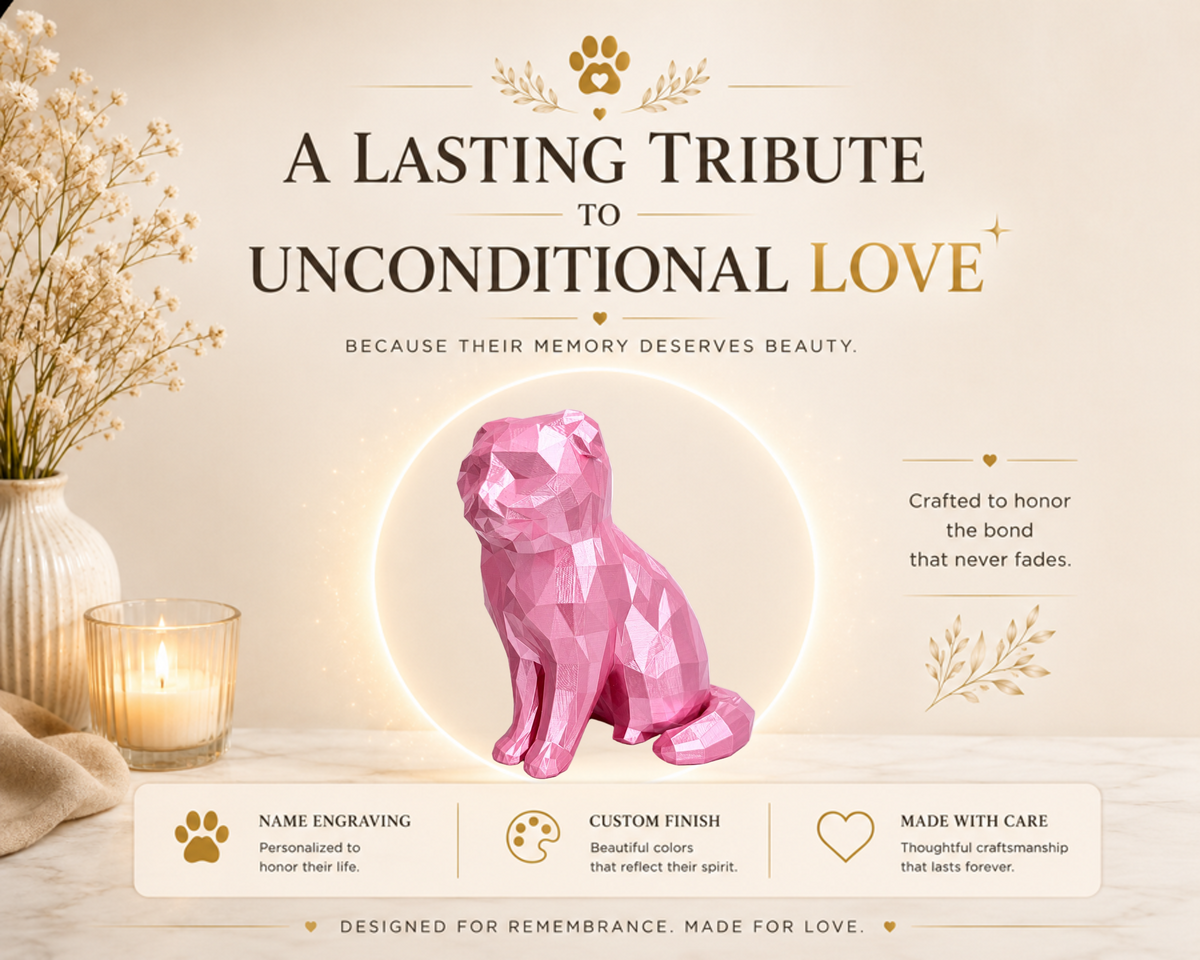 pink Scottish Fold Cat Pet Capsule custom Urn