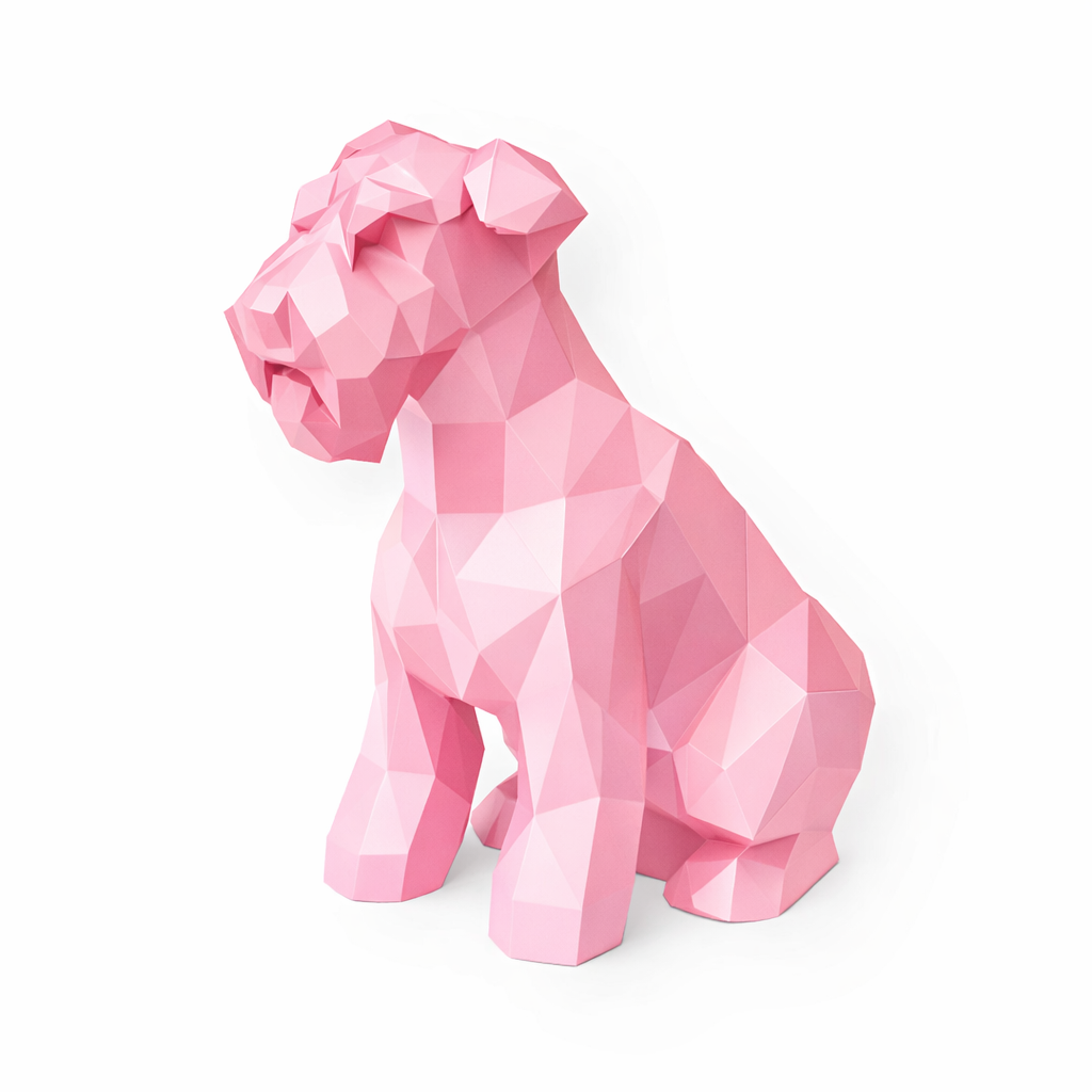 Pink Schnauzer Pet Urn