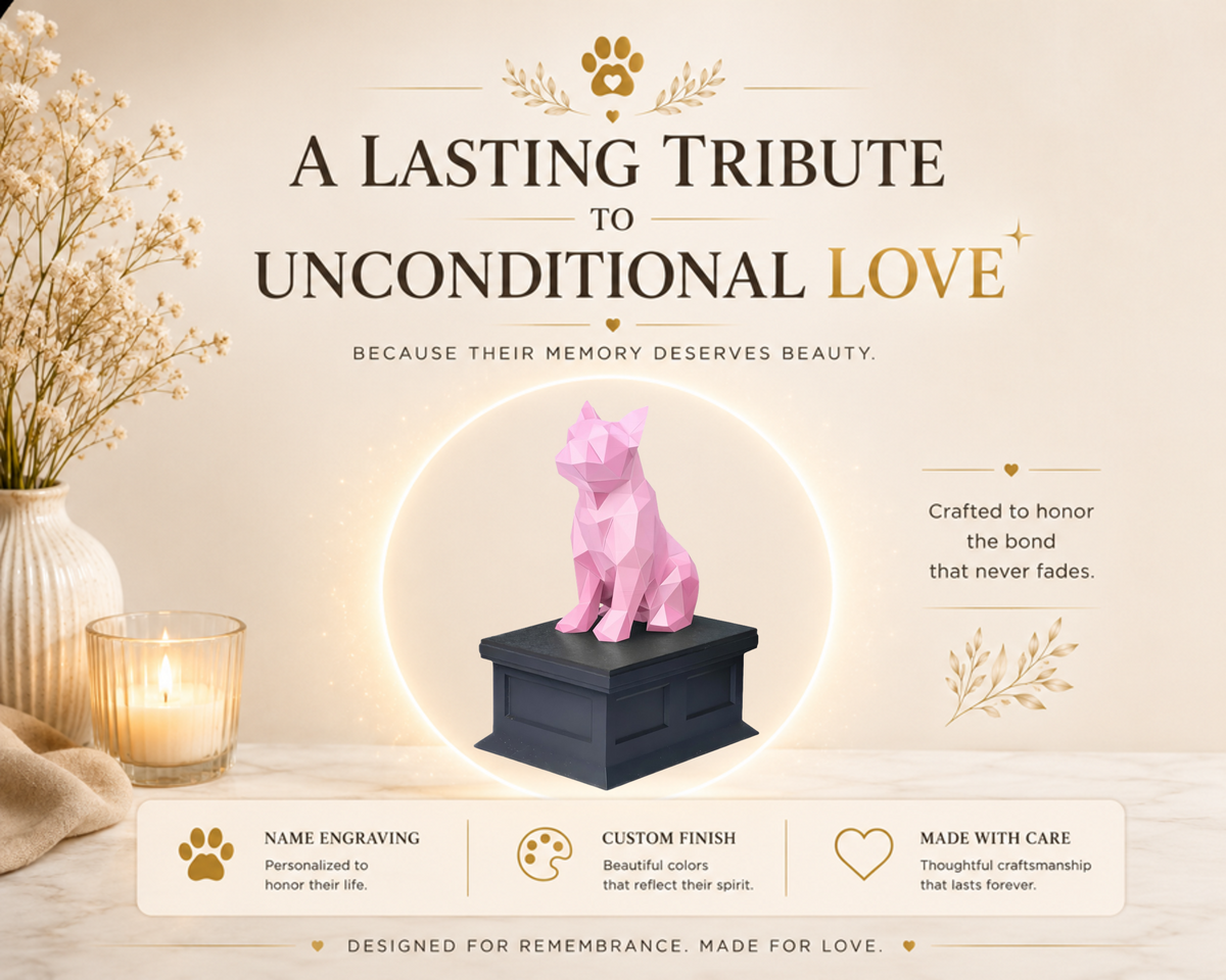 black vault pink french bulldog custom pet urn