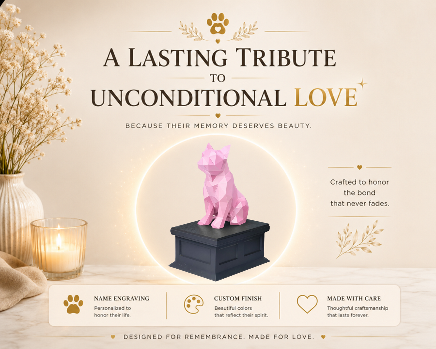 black vault pink french bulldog custom pet urn