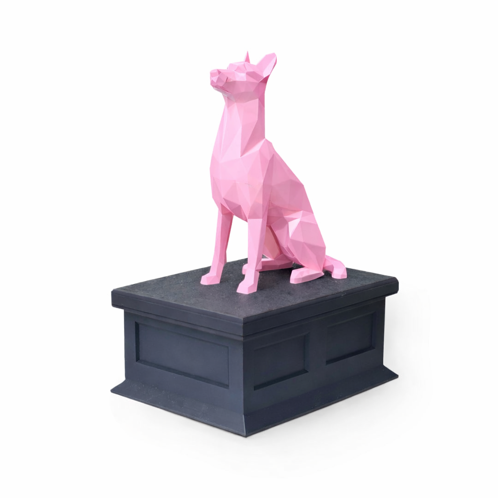black Vault pink Belgian Malinois Pet Urn