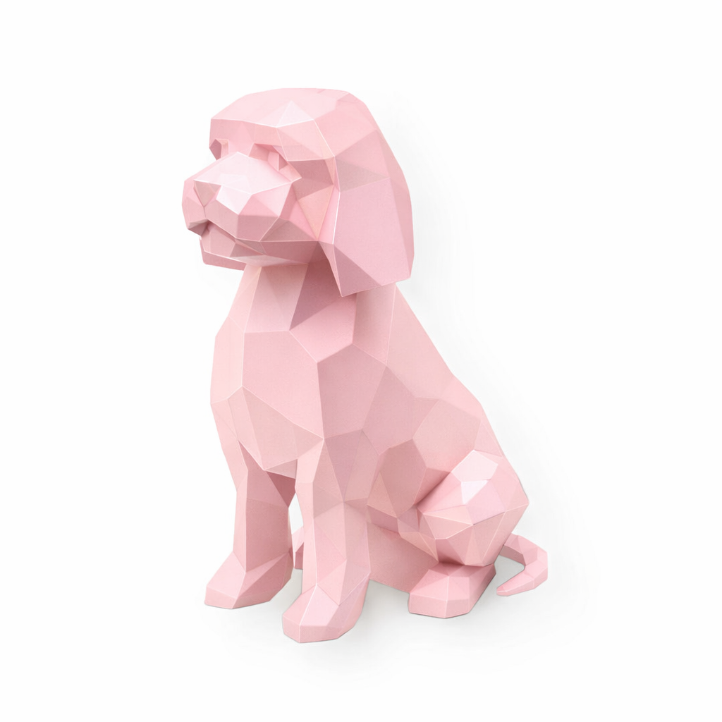 Pink Mini-Golden Doodle Pet Urn