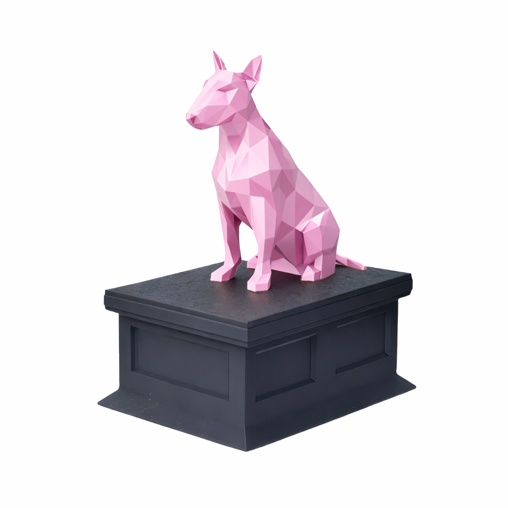 black vault pink bull terrier pet urn