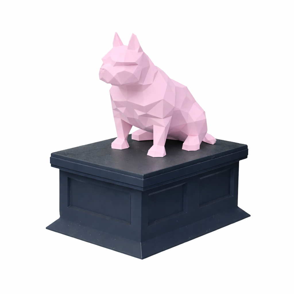 black Vault pink American Bulldog Pet Urn