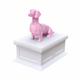 white vault pink dachshund Pet Urn