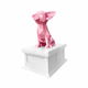 white vault pink Chihuahua pet urn
