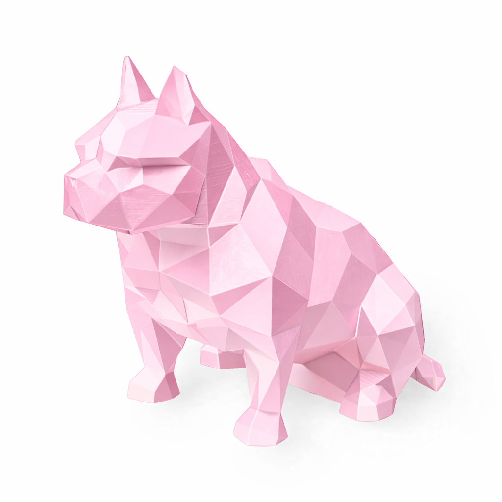 Pink American Bulldog Pet Urn