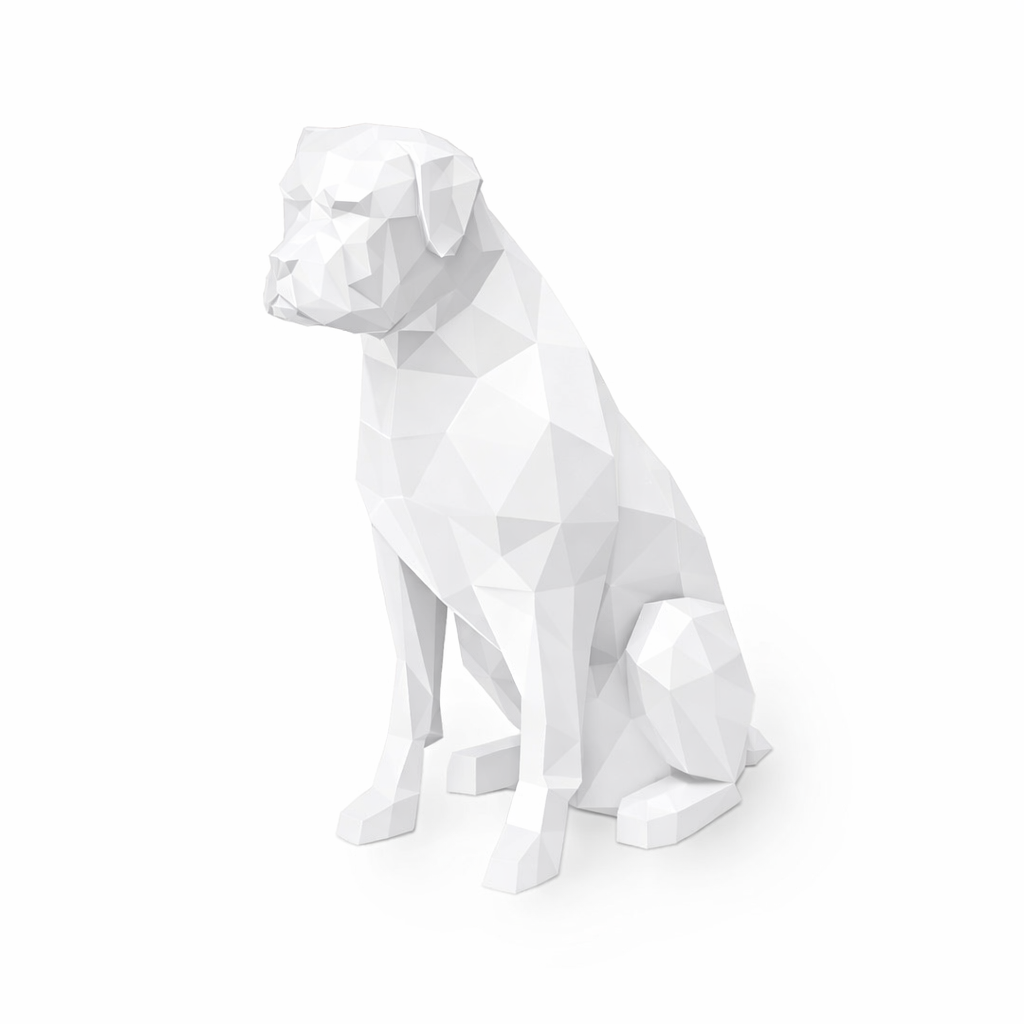White Boxer Pet Urn